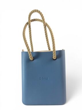 O Bag Obag Italian Waterproof Handbag Purse Tote w/removable Liner Rope Handles